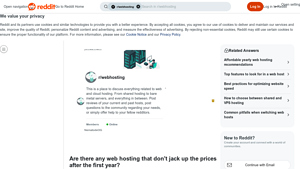 Screenshot of Are there any web hosting that don't jack up the prices after ... - Reddit