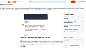 Screenshot of Hosting a website over aws and pricing - Reddit