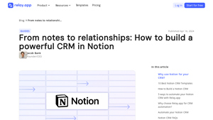 Screenshot of From notes to relationships: How to build a powerful CRM in Notion