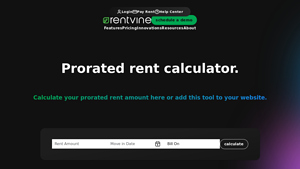 Screenshot of Prorated Rent Calculator - Rentvine