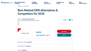 Screenshot of Best Method CRM Alternatives & Competitors for 2025 - Research.com