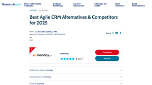 Screenshot of Best Agile CRM Alternatives & Competitors for 2025 - Research.com