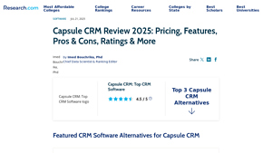 Screenshot of Capsule CRM Review 2025: Pricing, Features, Pros & Cons ...