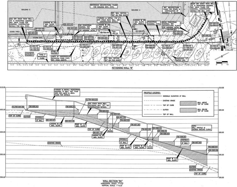 Featured image for retaining wall calculator - Retaining Wall (& Sidewalk) Plan ...