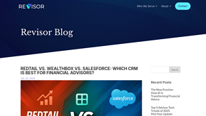 Screenshot of Best CRM for Advisors: Redtail vs Wealthbox vs Salesforce - Revisor