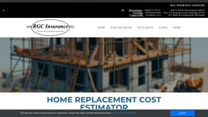 Screenshot of Home Replacement Cost Estimator Tool - RGC