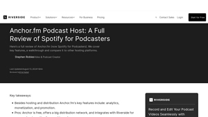 Screenshot of Anchor.fm Podcast Host: A Full Review of Spotify for Podcasters