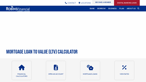 Screenshot of Mortgage Loan To Value (LTV) Calculator | Robins Financial Credit ...