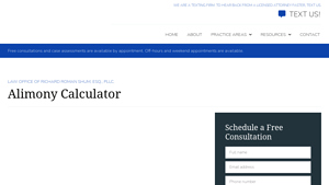 Screenshot of Spousal Maintenance Calculator - New York Alimony Calculator