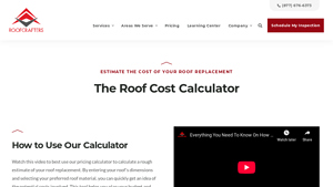 Screenshot of Roof Cost Calculator - RoofCrafters