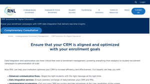 Screenshot of CRM Solutions for Higher Education | RNL