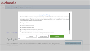 Screenshot of Cycling Calorie Calculator - runbundle