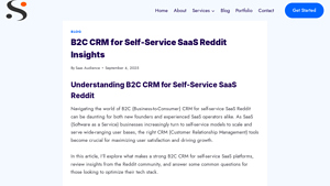 Screenshot of B2C CRM for Self-Service SaaS Reddit Insights - saasaudience.net