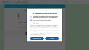 Screenshot of PayPal Fee Calculator - Salecalc.com