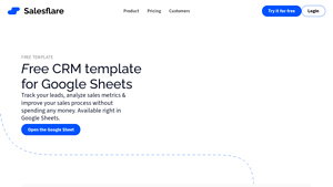 Screenshot of Free CRM template for Google Sheets - Salesflare