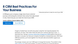 Screenshot of 8 CRM Best Practices For Your Business | Salesforce US