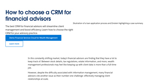 Screenshot of How to Choose a CRM for Financial Advisors - Salesforce