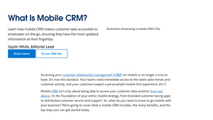 Screenshot of What Is Mobile CRM? | Salesforce US