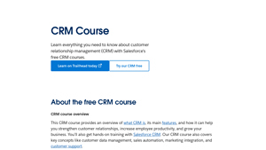Screenshot of CRM Course: Free Online CRM Training | Salesforce US