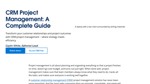 Screenshot of CRM Project Management: A Complete Guide - Salesforce