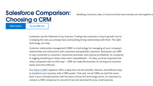 Screenshot of Salesforce Comparison: Choosing a CRM