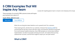 Screenshot of 5 CRM Examples That Will Inspire Any Team - Salesforce