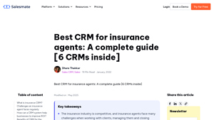 Screenshot of Best CRM Software for Insurance Agents: [6 CRMs inside] - Salesmate