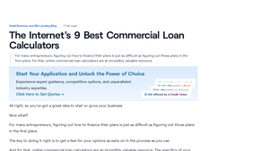 Screenshot of The Internet's 9 Best Commercial Loan Calculators