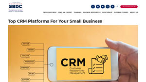 Screenshot of Top CRM Platforms For Your Small Business - UH SBDC