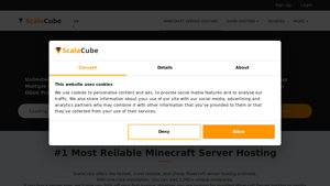 Screenshot of Minecraft Server Hosting - ScalaCube