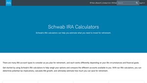 Screenshot of Schwab IRA Calculators
