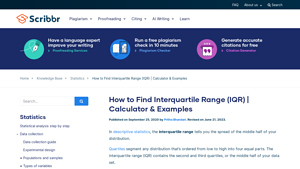 Screenshot of How to Find Interquartile Range (IQR) | Calculator & Examples