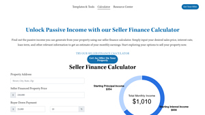 Screenshot of Seller Finance Calculator
