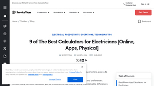 Screenshot of 9 of The Best Calculators for Electricians [Online, Apps, Physical]