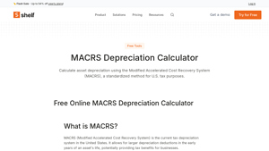 Screenshot of MACRS Depreciation Calculator | Shelf.nu