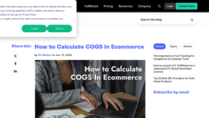 Screenshot of How to Calculate COGS In Ecommerce - Shipfusion