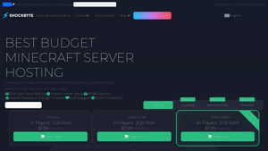 Screenshot of Cheap Minecraft Server Hosting - Shockbyte