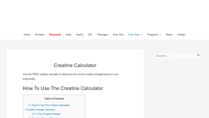 Screenshot of FREE Creatine Dosage Calculator - Shredded Dad