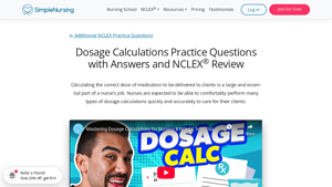 Screenshot of Dosage Calculations Practice Questions & NCLEX Review