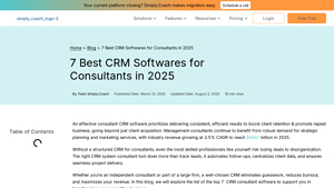 Screenshot of 7 Best CRM Softwares for Consultants in 2025 - Simply.Coach