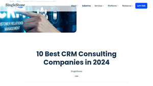 Screenshot of SingleStone - 10 Best CRM Consulting Companies in 2024