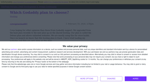 Screenshot of Which Godaddy plan to choose? - Hosting - SitePoint Forums