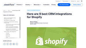 Screenshot of Here are 9 best CRM integrations for Shopify - SleekFlow