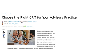 Screenshot of Choose the Right CRM for Your Advisory Practice - SmartAsset