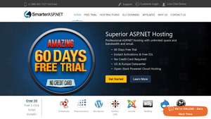 Screenshot of SmarterASP.net - Unlimited ASP.NET Web Hosting