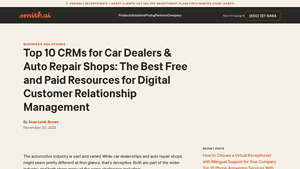 Screenshot of Top 10 CRMs for Car Dealers & Auto Repair Shops - Smith.ai