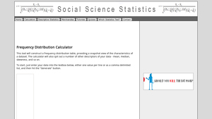 Screenshot of Frequency Distribution Calculator
