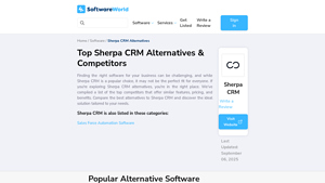 Screenshot of Top Sherpa CRM Alternatives & Competitors 2025 - SoftwareWorld