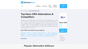 Screenshot of Top Neon CRM Alternatives & Competitors 2025 | SoftwareWorld