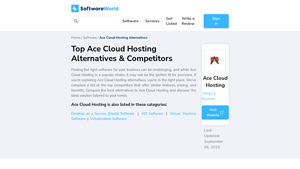 Screenshot of Top Ace Cloud Hosting Alternatives & Competitors - SoftwareWorld